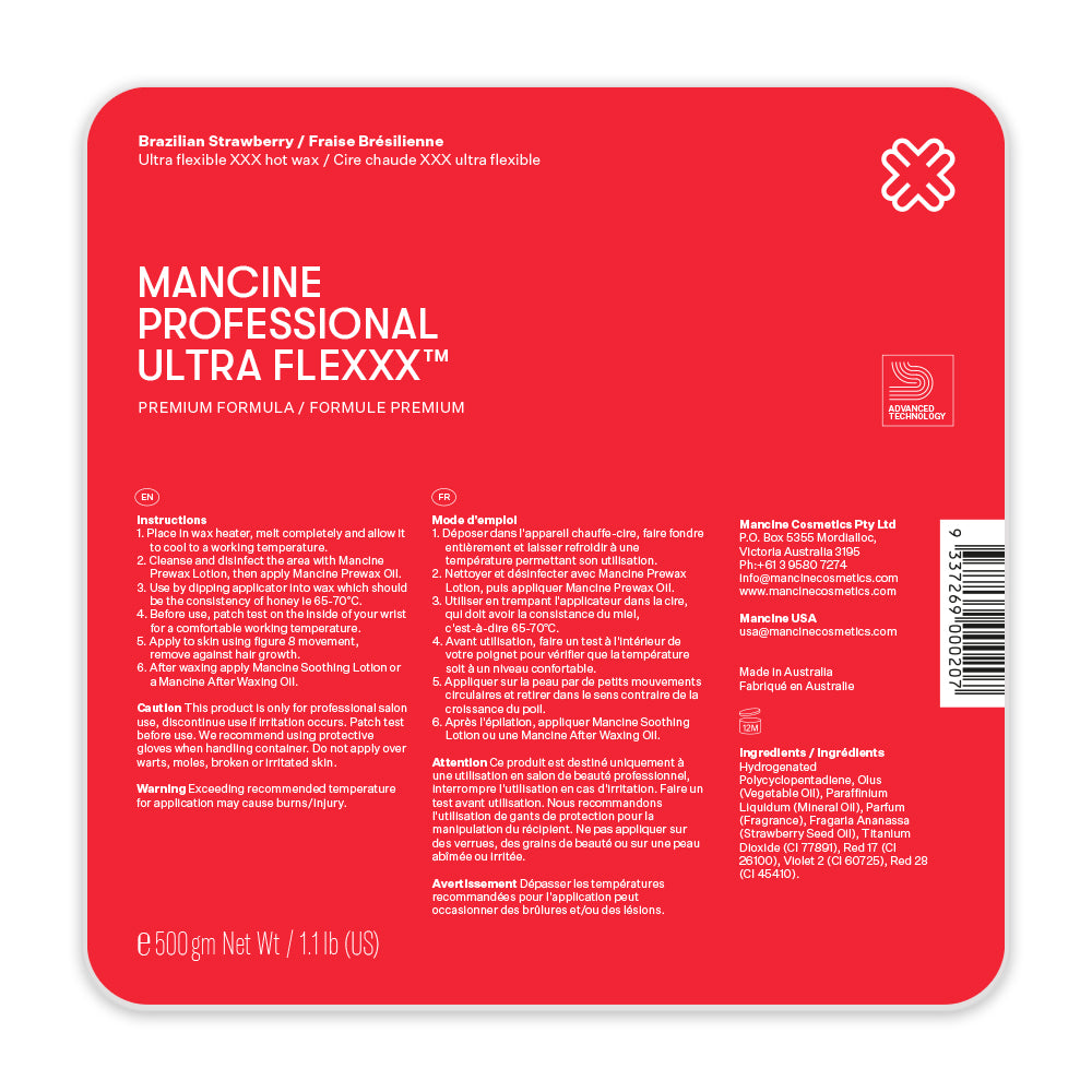 Mancine Professional Ultra Flexxx™ Hot Wax / Brazilian Strawberry 500g