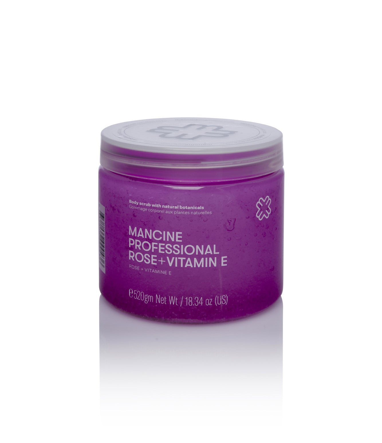 Mancine Professional Salt Body Scrub: Rose + Vitamin E 520g